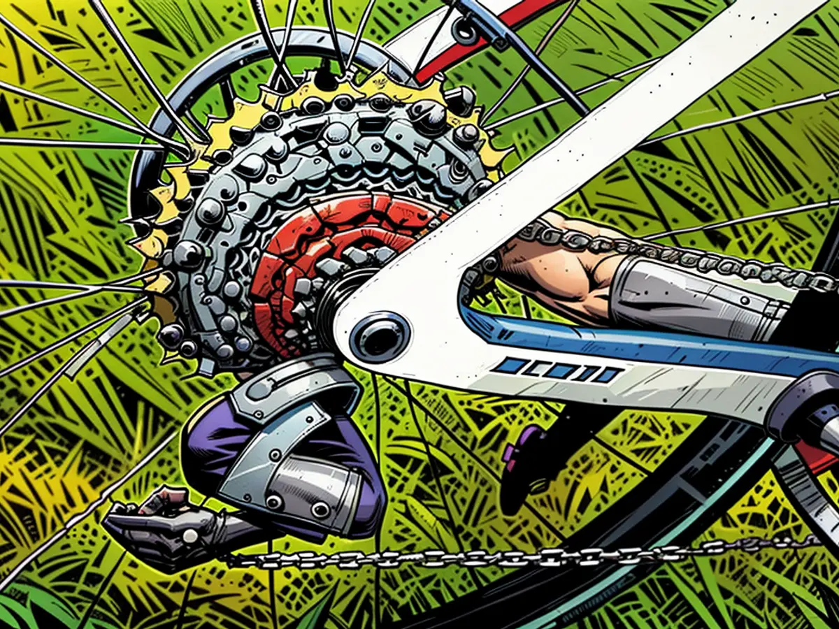 The Sram shifting mechanism provides fourteen shifting options.