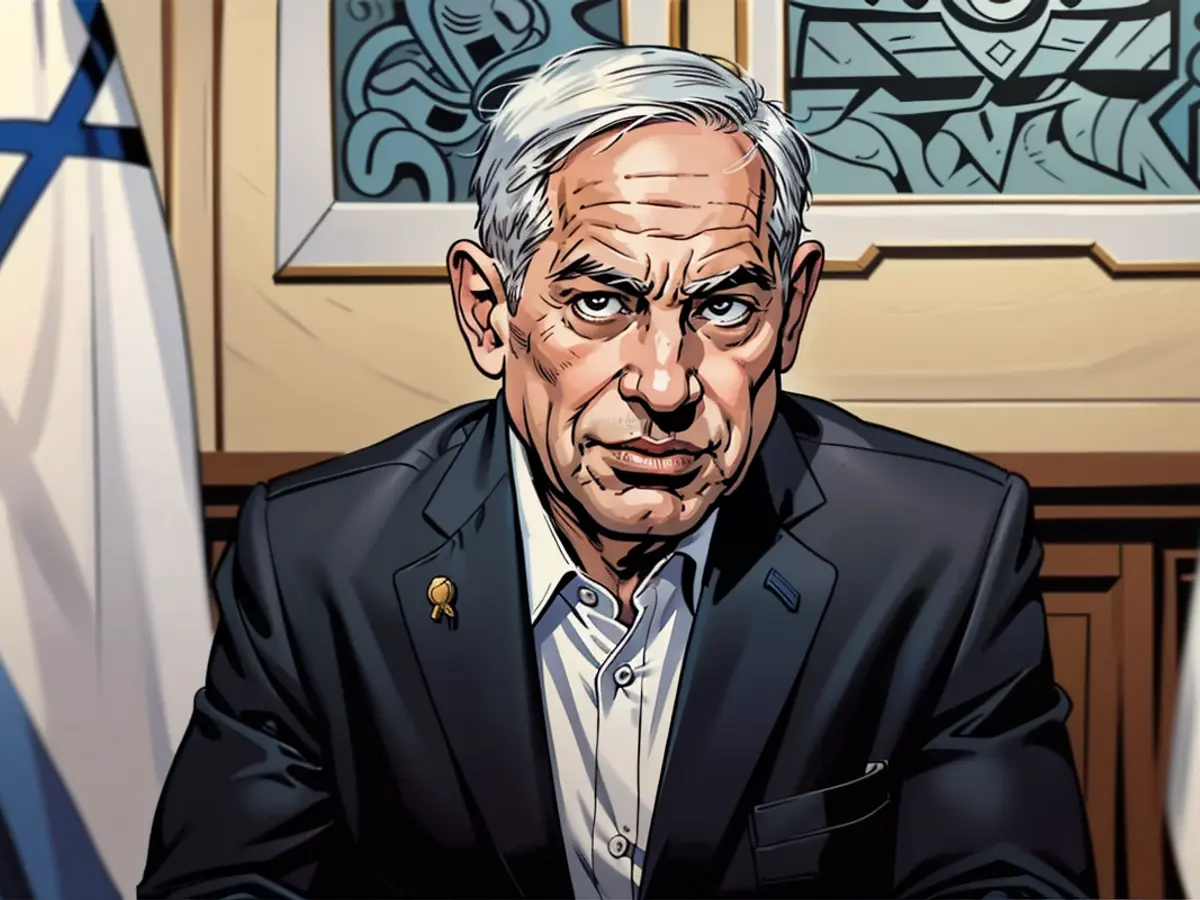 In this captured moment from a video, Israeli Prime Minister Benjamin Netanyahu delivers remarks at a gathering with his political-security Council on October 1, 2024.