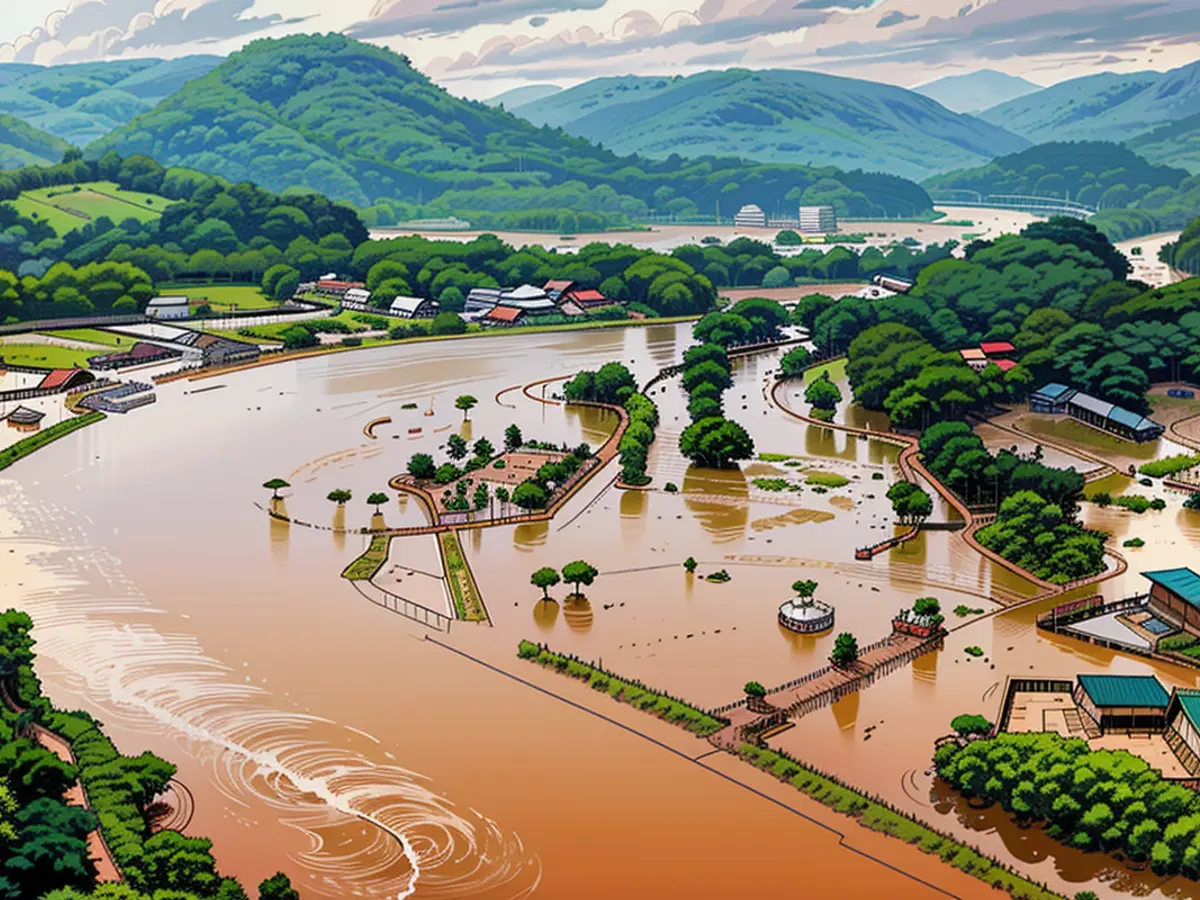 Observação do santuário de elefantes inundado localizado em Chiang Mai, Tailândia