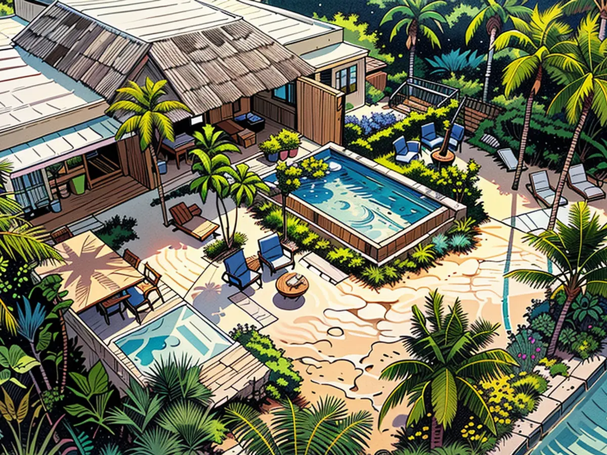 Caye Chapel is aiming at potential home buyers with substantial financial resources, as depicted in this illustration.