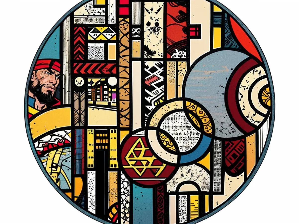 Nevin Aladağ's intricate rug compositions showcase vibrant hues and delve into diverse cultural backgrounds. Nevin Aladağ's rug-based compositions showcase varied cultural backgrounds, delving into distinct identities.