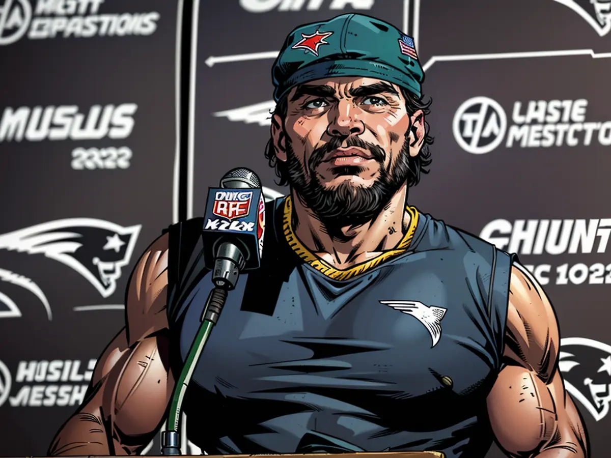 During a press conference post-game, Peppers fields inquiries following the Patriots' 24-3 defeat at the hands of the New York Jets on September 19, 2024.