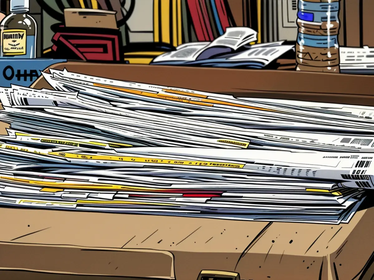 Ballots sent through the postal service are gathered, awaiting processing, at the Wake County Elections Office in Raleigh, North Carolina.