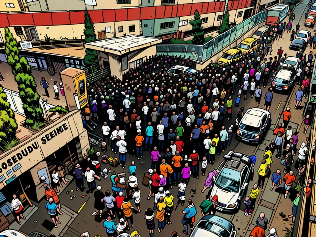 Crowds accumulated outside the 12,000-capacity Samuel Ogbemudia Stadium, eagerly anticipating Rema's concert on August 30, 2024.