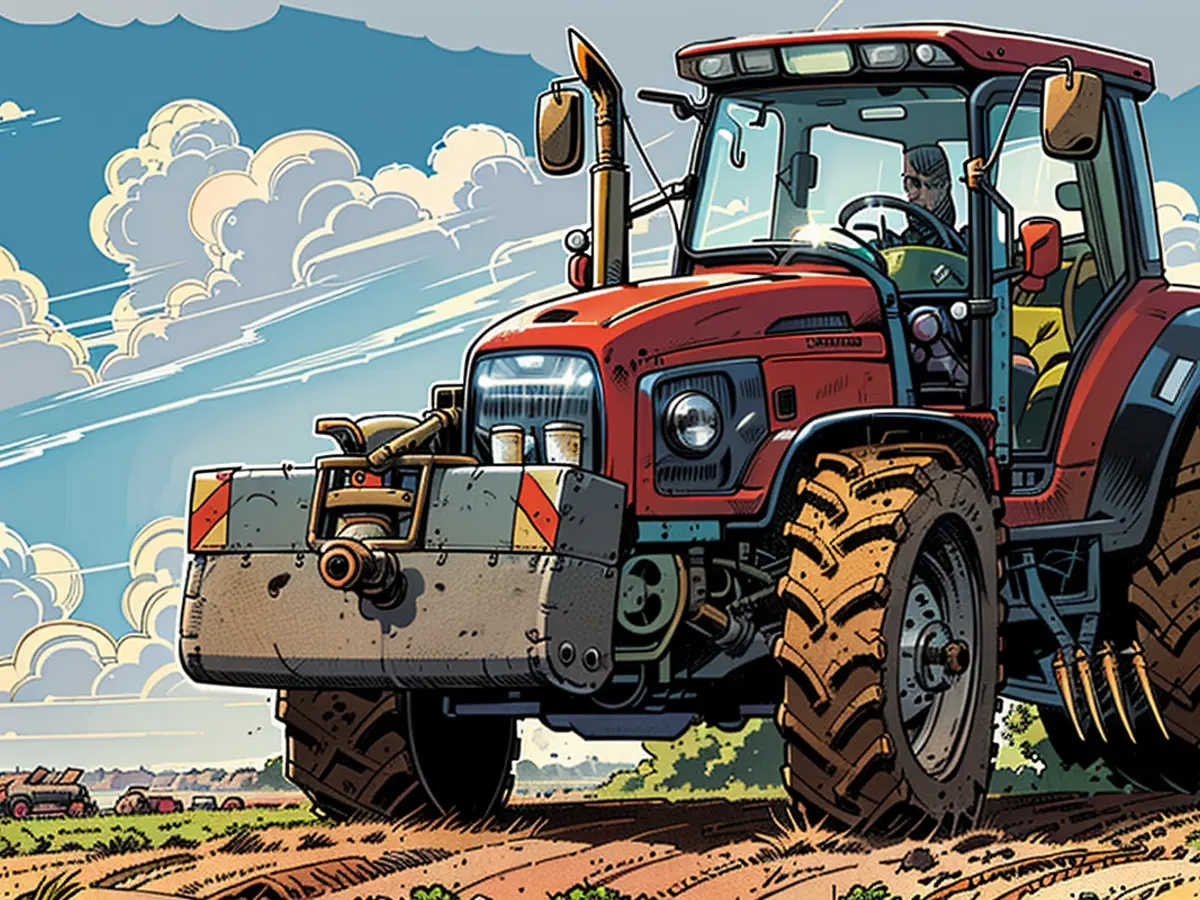 When attachments are linked to the tractor, a front-end load aids in dispersing the overall weight.