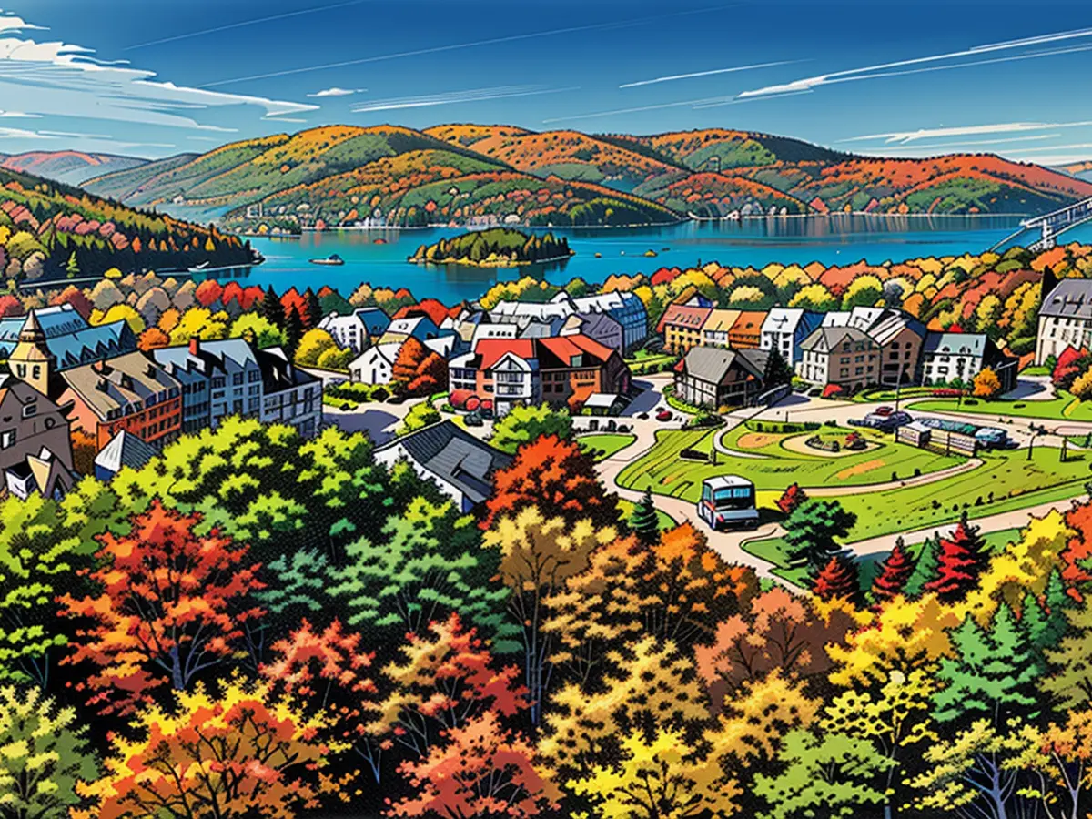 Autumn brings a captivating charm to Canada, as evident in this image from Quebec's Mont Tremblant resort.