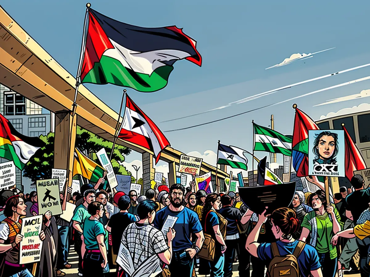 A substantial number of activists and locals, spearheaded by the Palestinian Youth Movement, the U.S. Palestinian Community Network, and various other activist organizations, convene in Detroit on October 5, 2024.