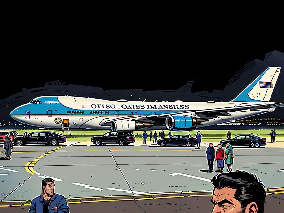 The presidential aircraft, referred to as Air Force One, touched down in the city's heart on a Thursday evening, and it departed back to the United States on Friday evening.