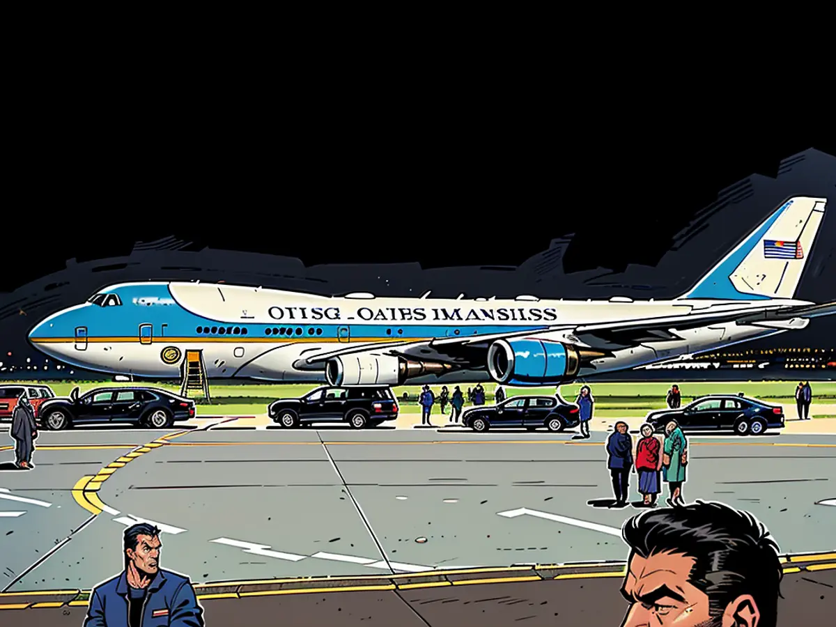 The presidential aircraft, recognized as Air Force One, touched down in the city's heartland around evening time on Thursday. The return journey to the United States is scheduled for evening time on Friday.