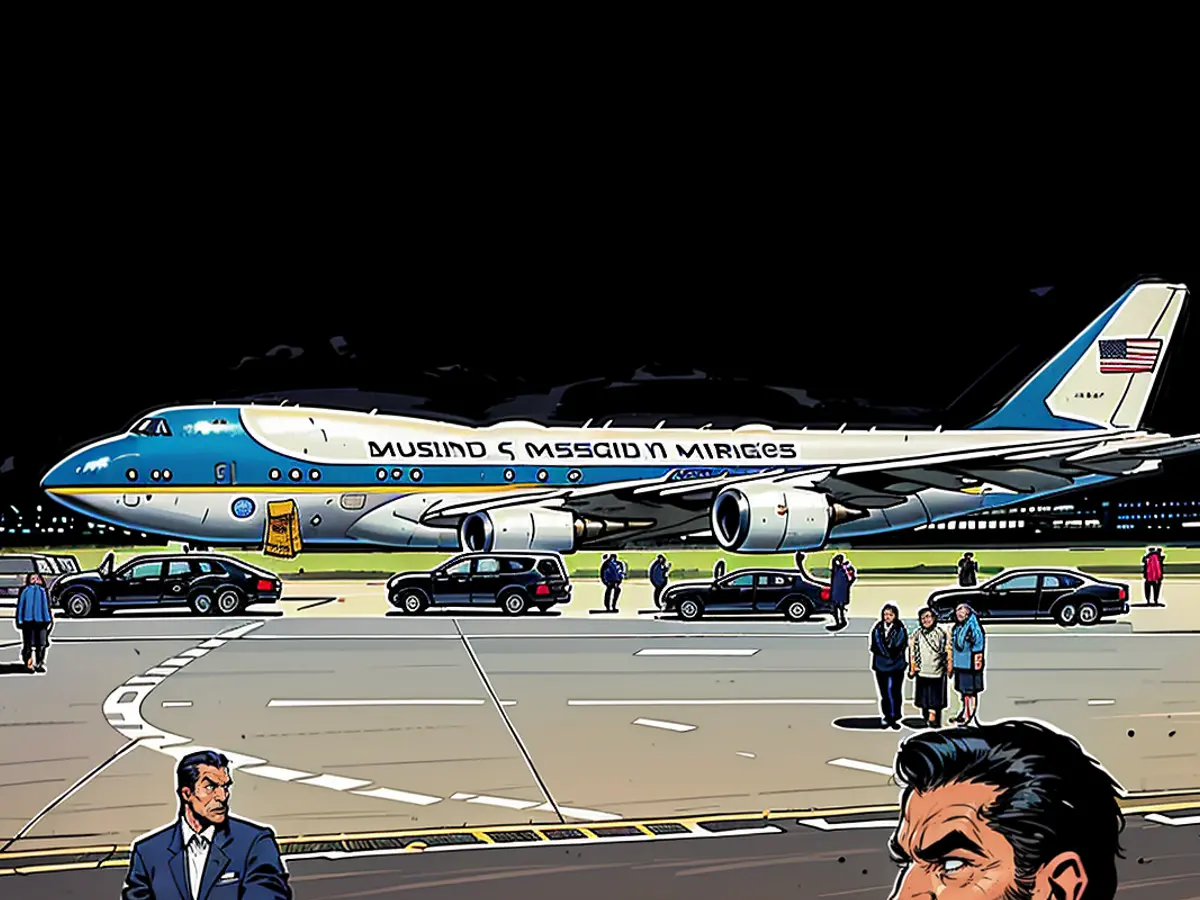 Presidential aircraft, identified as Air Force One, touched down in the city's capital on Thursday evening. Its return journey to the United States is planned for Friday evening.