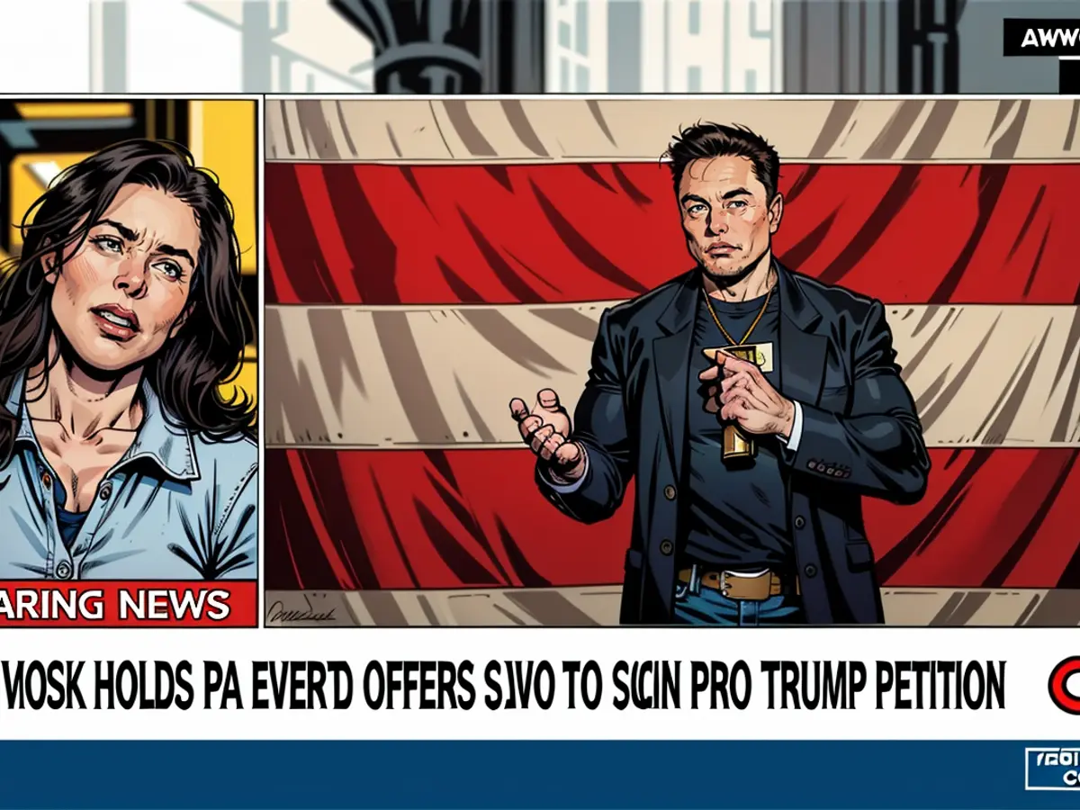 Elon Musk conducts PA gathering; proposes $100 for signing pro-Trump petition... Elon Musk is organizing pro-Trump rally meetings in Pennsylvania, offering $100 incentives.