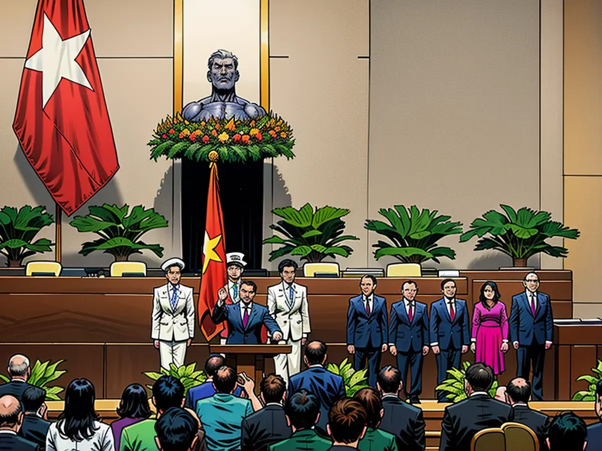 In the autumn session held at the National Assembly in Hanoi on October 21, 2024, Vietnam's Luong Cuong swears in as the country's new President.