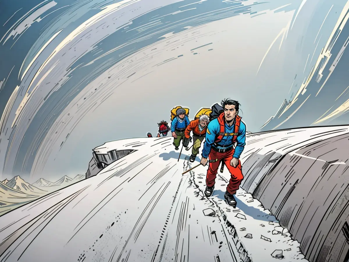 In this handout image, released by 14 Peaks Expedition on May 23, 2024, Nepali mountain climber Nima Rinji Sherpa reaches the peak of Mount Everest.