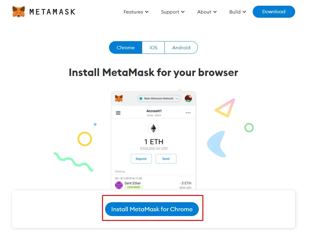 Установка кошелька MetaMask