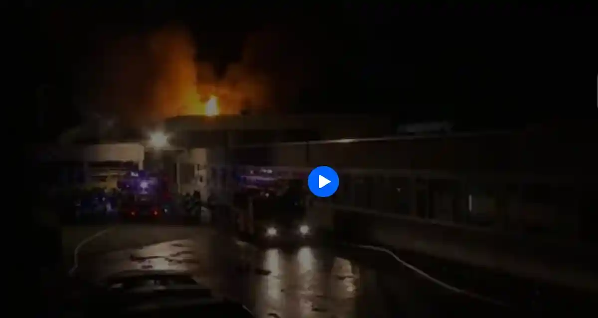 Взрыв и пожар на фабрике обоев в Марбурге. Скриншот / op-marburg.de