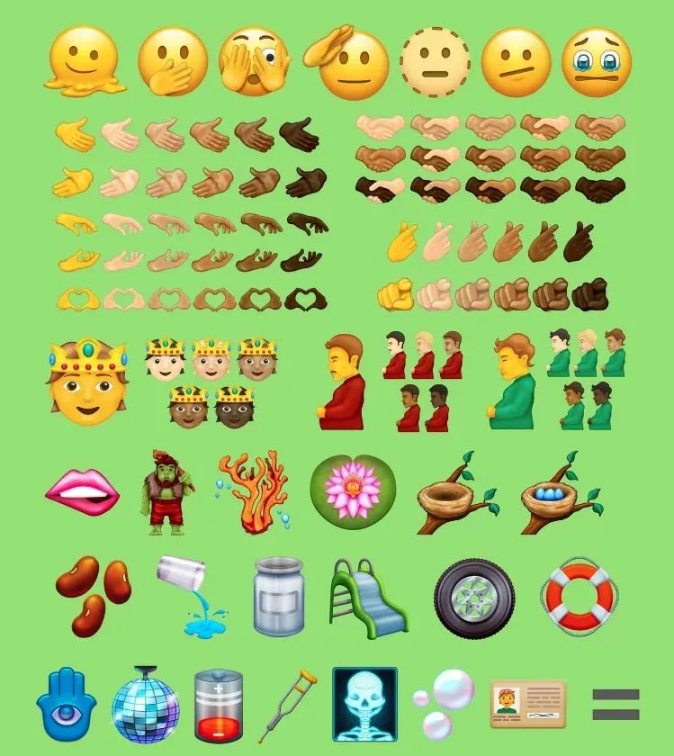 37 новых эмодзи, которые появятся в следующей iOS 15.4. Фото: emojipedia.org