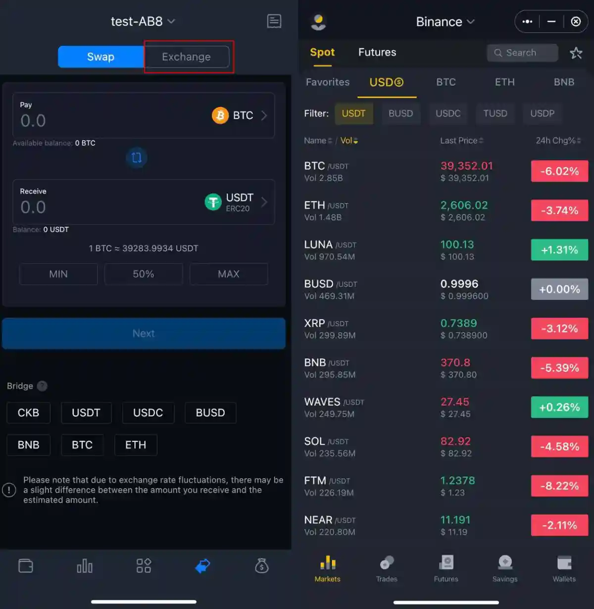 Приложение SafePal: binance