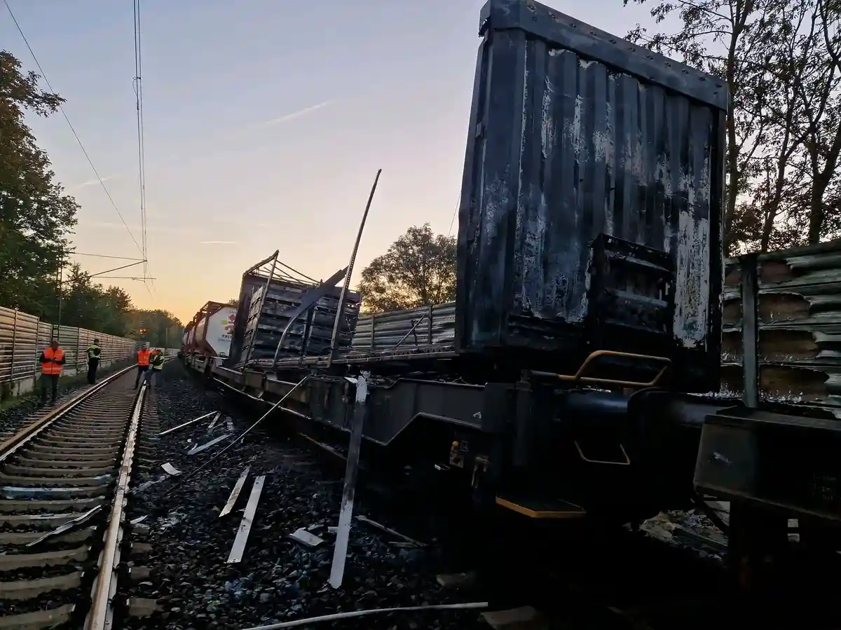 Пожар товарного поезда вблизи Ганновера