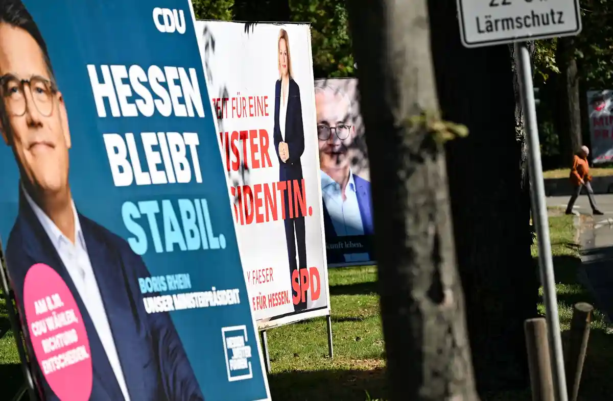 Выборы в земле Гессен - предвыборные плакаты